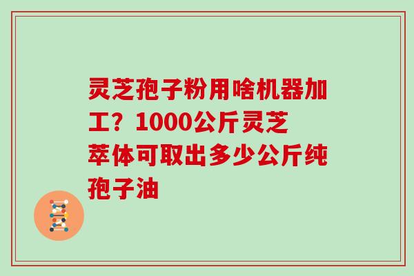 灵芝孢子粉用啥机器加工？1000公斤灵芝萃体可取出多少公斤纯孢子油