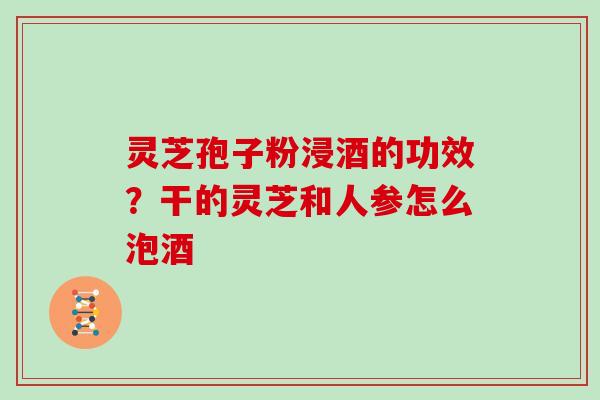 灵芝孢子粉浸酒的功效？干的灵芝和人参怎么泡酒