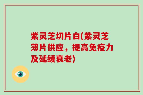 紫灵芝切片白(紫灵芝薄片供应，提高免疫力及延缓衰老)