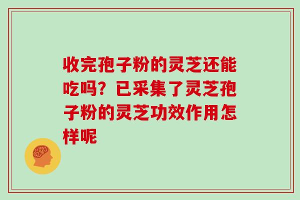 收完孢子粉的灵芝还能吃吗?已采集了灵芝孢子粉的灵芝功效作用怎样呢-第1张图片-灵芝大师 收完孢子粉的灵芝还能吃吗?已采集了灵芝孢子粉的灵芝功效作用怎样呢-第1张图片-灵芝大师