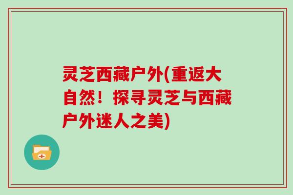 灵芝西藏户外(重返大自然！探寻灵芝与西藏户外迷人之美)