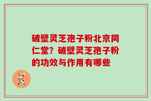 破壁灵芝孢子粉北京同仁堂？破壁灵芝孢子粉的功效与作用有哪些-第1张图片-灵芝大师