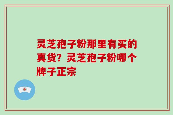灵芝孢子粉那里有买的真货？灵芝孢子粉哪个牌子正宗