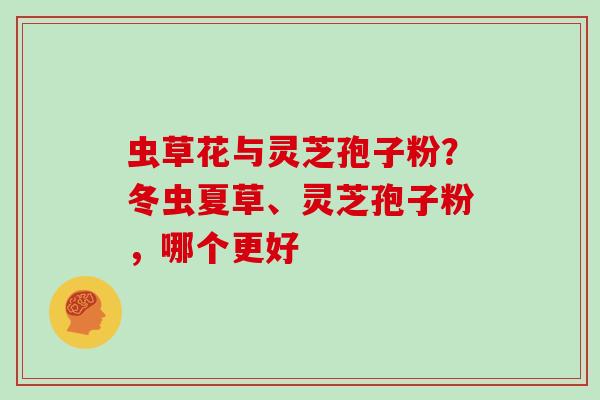 虫草花与灵芝孢子粉？冬虫夏草、灵芝孢子粉，哪个更好