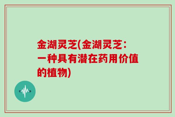 金湖灵芝(金湖灵芝：一种具有潜在药用价值的植物)