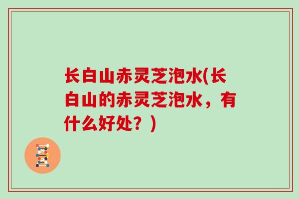 长白山赤灵芝泡水(长白山的赤灵芝泡水，有什么好处？)
