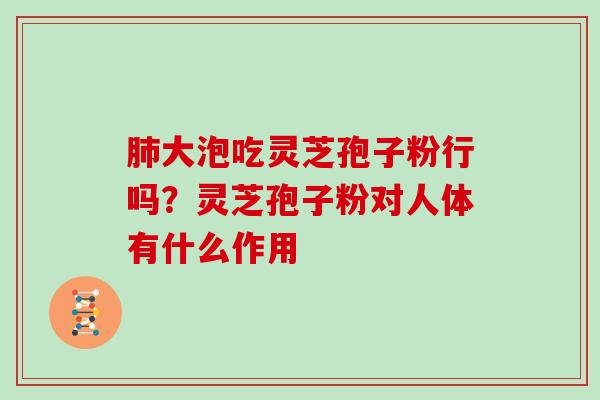 肺大泡吃灵芝孢子粉行吗？灵芝孢子粉对人体有什么作用