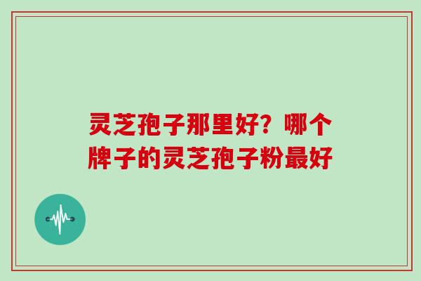 灵芝孢子那里好？哪个牌子的灵芝孢子粉最好