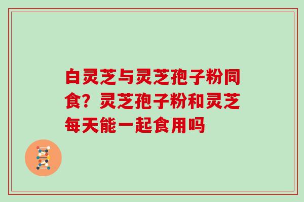 白灵芝与灵芝孢子粉同食？灵芝孢子粉和灵芝每天能一起食用吗