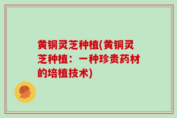 黄铜灵芝种植(黄铜灵芝种植：一种珍贵药材的培植技术)