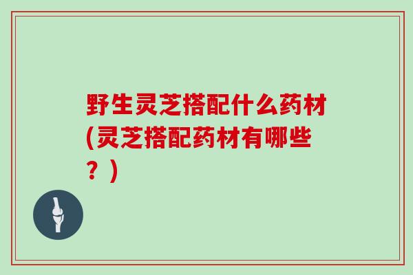 野生灵芝搭配什么药材(灵芝搭配药材有哪些？)