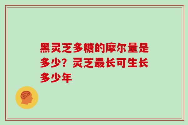 黑灵芝多糖的摩尔量是多少？灵芝最长可生长多少年