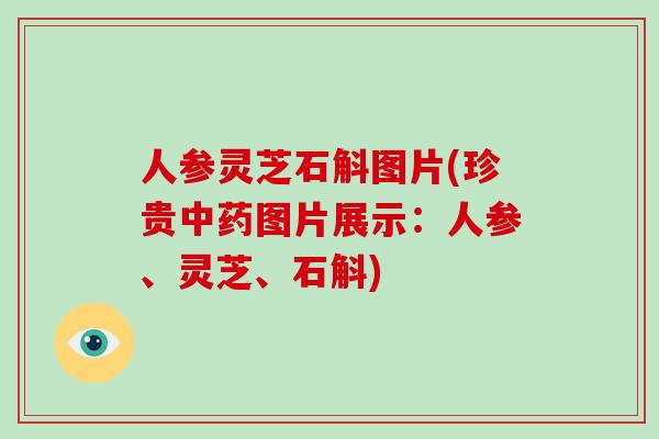 人参灵芝石斛图片(珍贵中药图片展示：人参、灵芝、石斛)