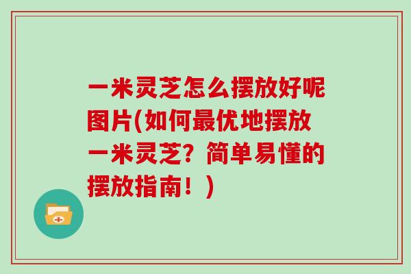 一米灵芝怎么摆放好呢图片(如何最优地摆放一米灵芝?简单易懂的摆放指南!)-第1张图片-灵芝大师 一米灵芝怎么摆放好呢图片(如何最优地摆放一米灵芝?简单易懂的摆放指南!)-第1张图片-灵芝大师
