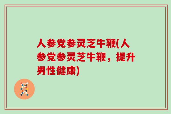 人参党参灵芝牛鞭(人参党参灵芝牛鞭，提升男性健康)