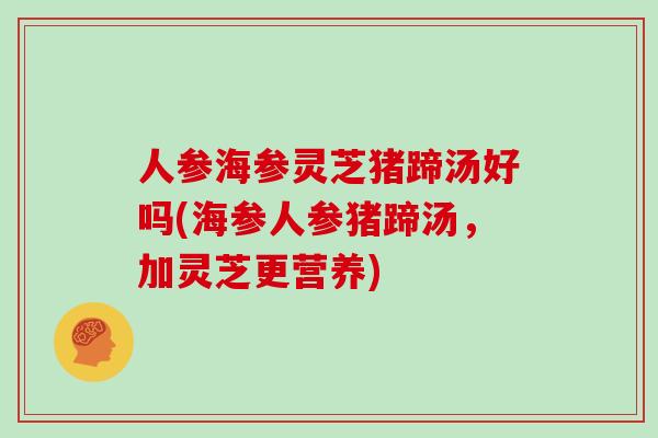 人参海参灵芝猪蹄汤好吗(海参人参猪蹄汤，加灵芝更营养)