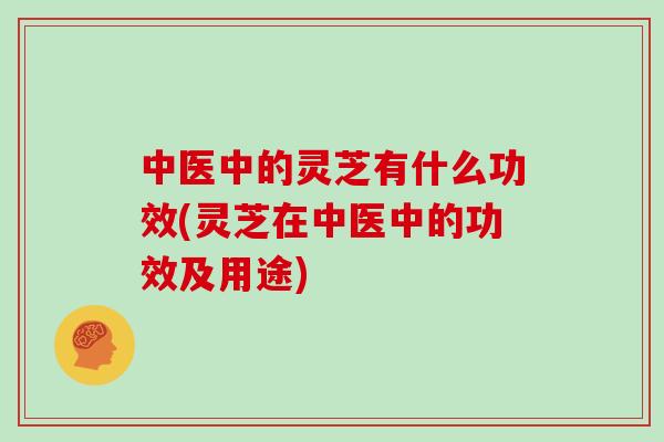 中医中的灵芝有什么功效(灵芝在中医中的功效及用途)
