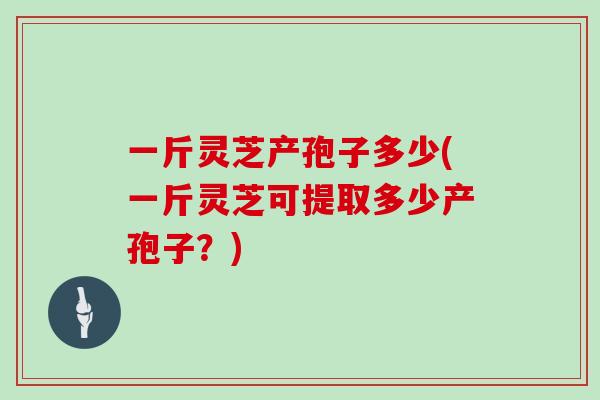 一斤灵芝产孢子多少(一斤灵芝可提取多少产孢子？)