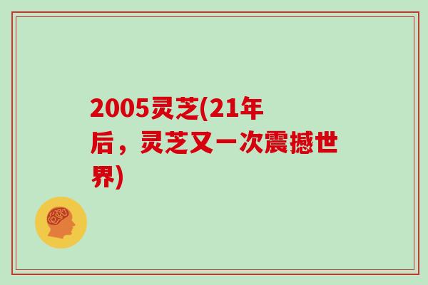 2005灵芝(21年后，灵芝又一次震撼世界)