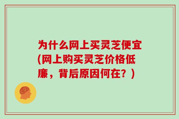 为什么网上买灵芝便宜(网上购买灵芝价格低廉，背后原因何在？)