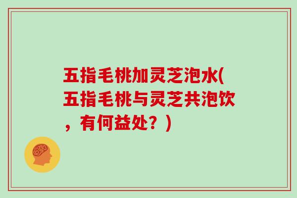 五指毛桃加灵芝泡水(五指毛桃与灵芝共泡饮，有何益处？)