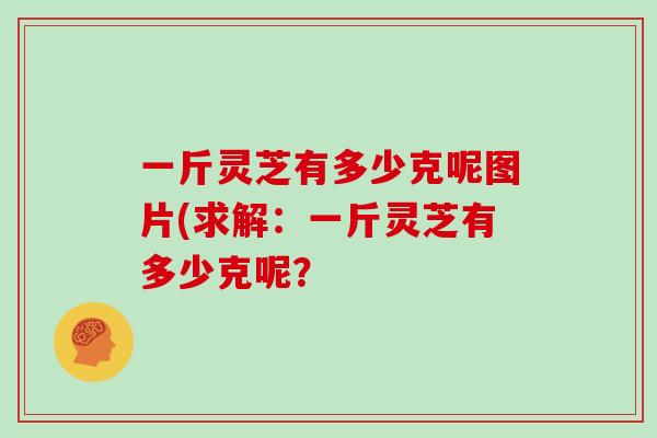 一斤灵芝有多少克呢图片(求解：一斤灵芝有多少克呢？-第1张图片-灵芝大师