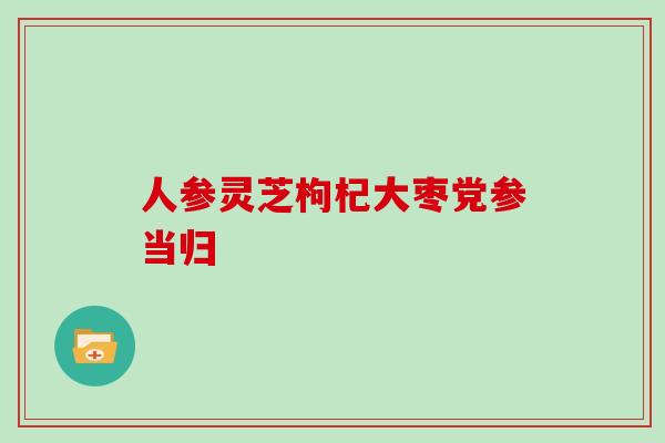 人参灵芝枸杞大枣党参当归