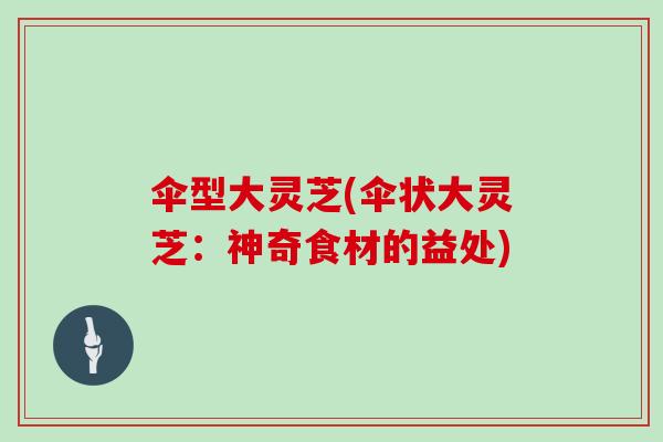 伞型大灵芝(伞状大灵芝：神奇食材的益处)