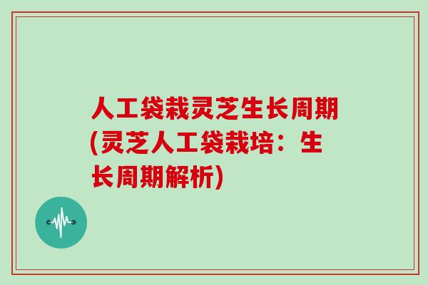 人工袋栽灵芝生长周期(灵芝人工袋栽培：生长周期解析)