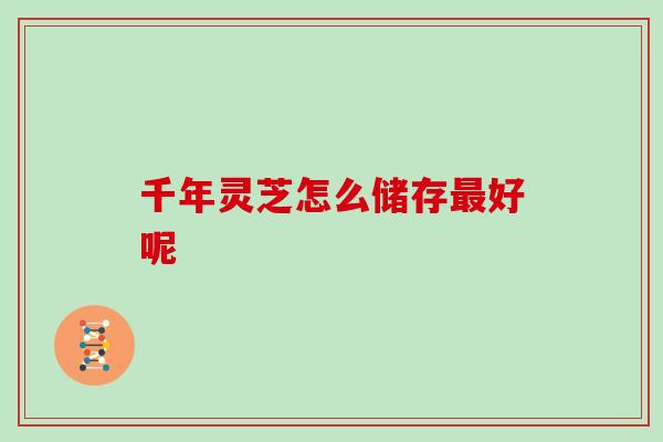 千年灵芝怎么储存最好呢