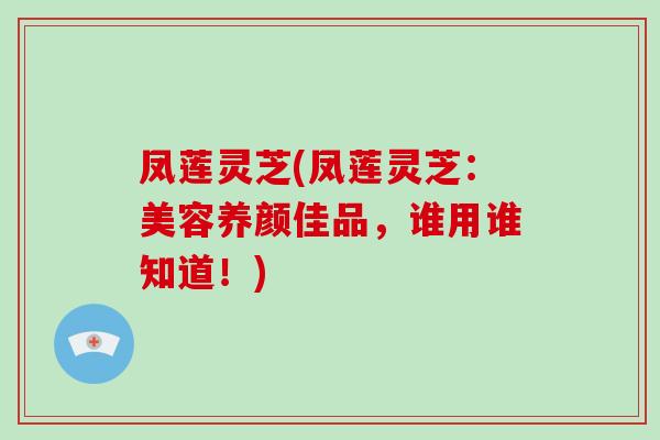 凤莲灵芝(凤莲灵芝：美容养颜佳品，谁用谁知道！)