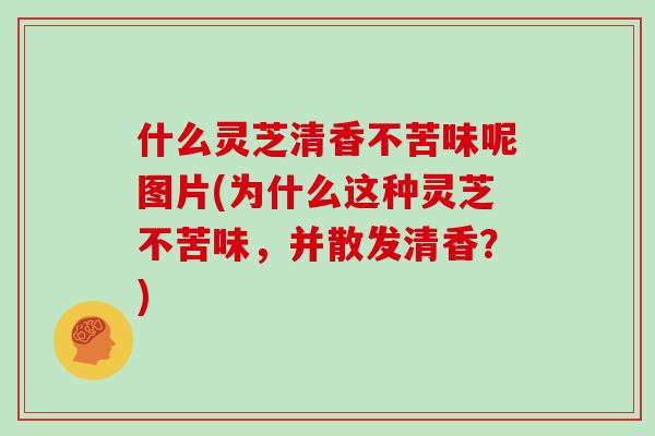 什么灵芝清香不苦味呢图片(为什么这种灵芝不苦味，并散发清香？)