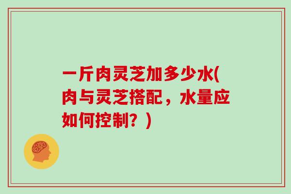 一斤肉灵芝加多少水(肉与灵芝搭配，水量应如何控制？)