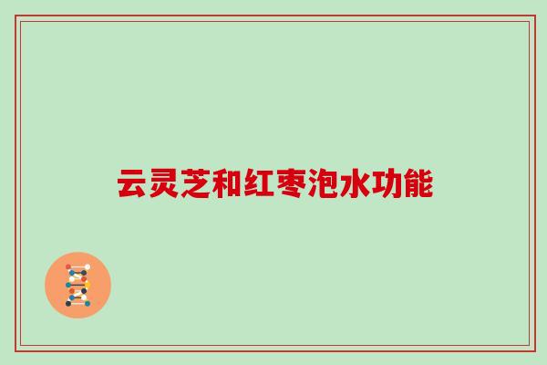 云灵芝和红枣泡水功能