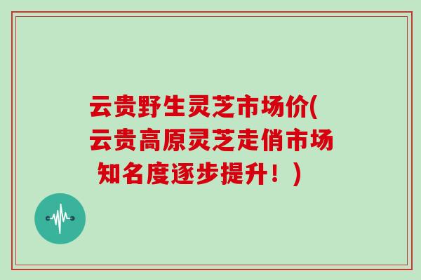云贵野生灵芝市场价(云贵高原灵芝走俏市场 知名度逐步提升！)