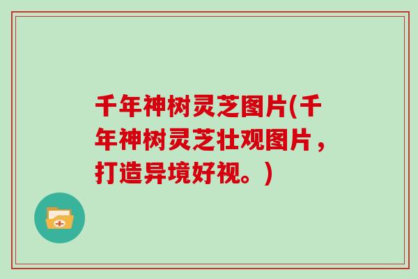千年神树灵芝图片(千年神树灵芝壮观图片，打造异境好视。)