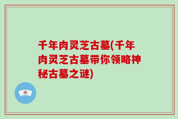 千年肉灵芝古墓(千年肉灵芝古墓带你领略神秘古墓之谜)