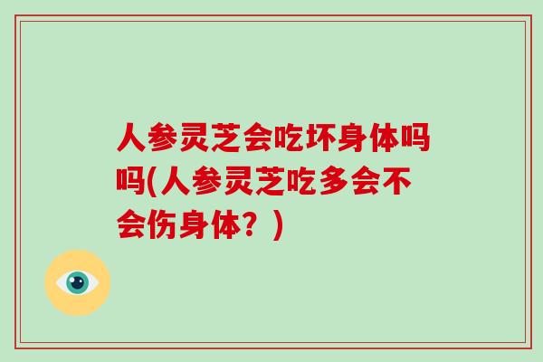 人参灵芝会吃坏身体吗吗(人参灵芝吃多会不会伤身体?)-第1张图片-灵芝大师 人参灵芝会吃坏身体吗吗(人参灵芝吃多会不会伤身体?)-第1张图片-灵芝大师