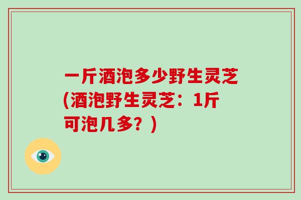 一斤酒泡多少野生灵芝(酒泡野生灵芝：1斤可泡几多？)