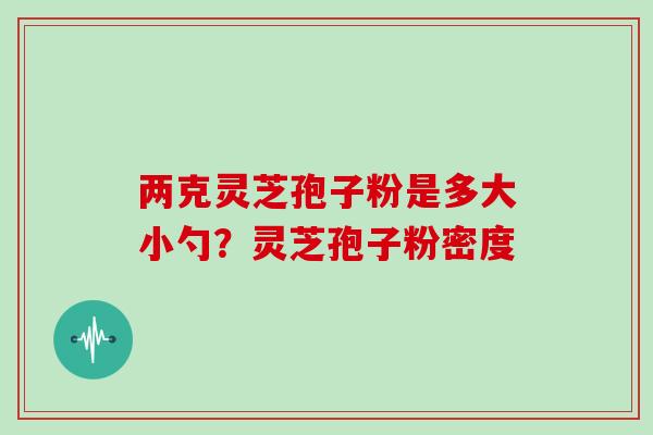 两克灵芝孢子粉是多大小勺?灵芝孢子粉密度-第1张图片-灵芝大师 两克灵芝孢子粉是多大小勺?灵芝孢子粉密度-第1张图片-灵芝大师