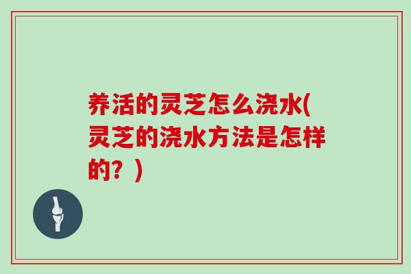 养活的灵芝怎么浇水(灵芝的浇水方法是怎样的？)