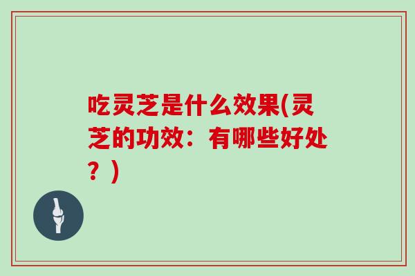 吃灵芝是什么效果(灵芝的功效：有哪些好处？)