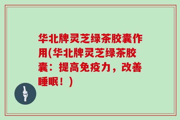 华北牌灵芝绿茶胶囊作用(华北牌灵芝绿茶胶囊：提高免疫力，改善睡眠！)