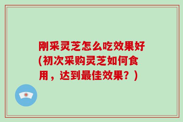 刚采灵芝怎么吃效果好(初次采购灵芝如何食用，达到最佳效果？)