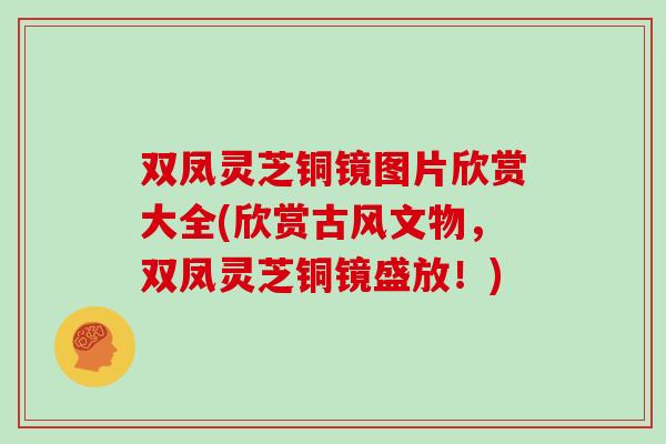 双凤灵芝铜镜图片欣赏大全(欣赏古风文物，双凤灵芝铜镜盛放！)