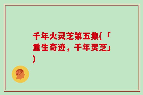 千年火灵芝第五集(「重生奇迹，千年灵芝」)