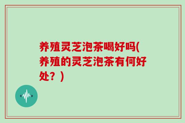 养殖灵芝泡茶喝好吗(养殖的灵芝泡茶有何好处？)