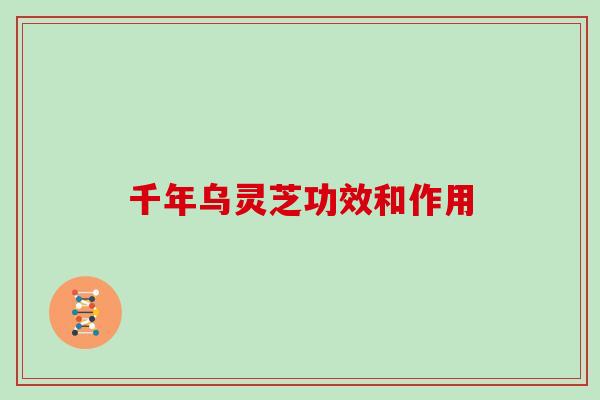 千年乌灵芝功效和作用
