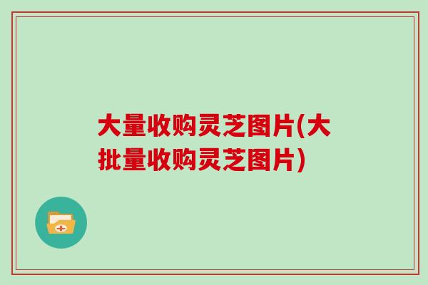 大量收购灵芝图片(大批量收购灵芝图片)