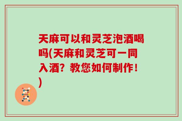天麻可以和灵芝泡酒喝吗(天麻和灵芝可一同入酒？教您如何制作！)